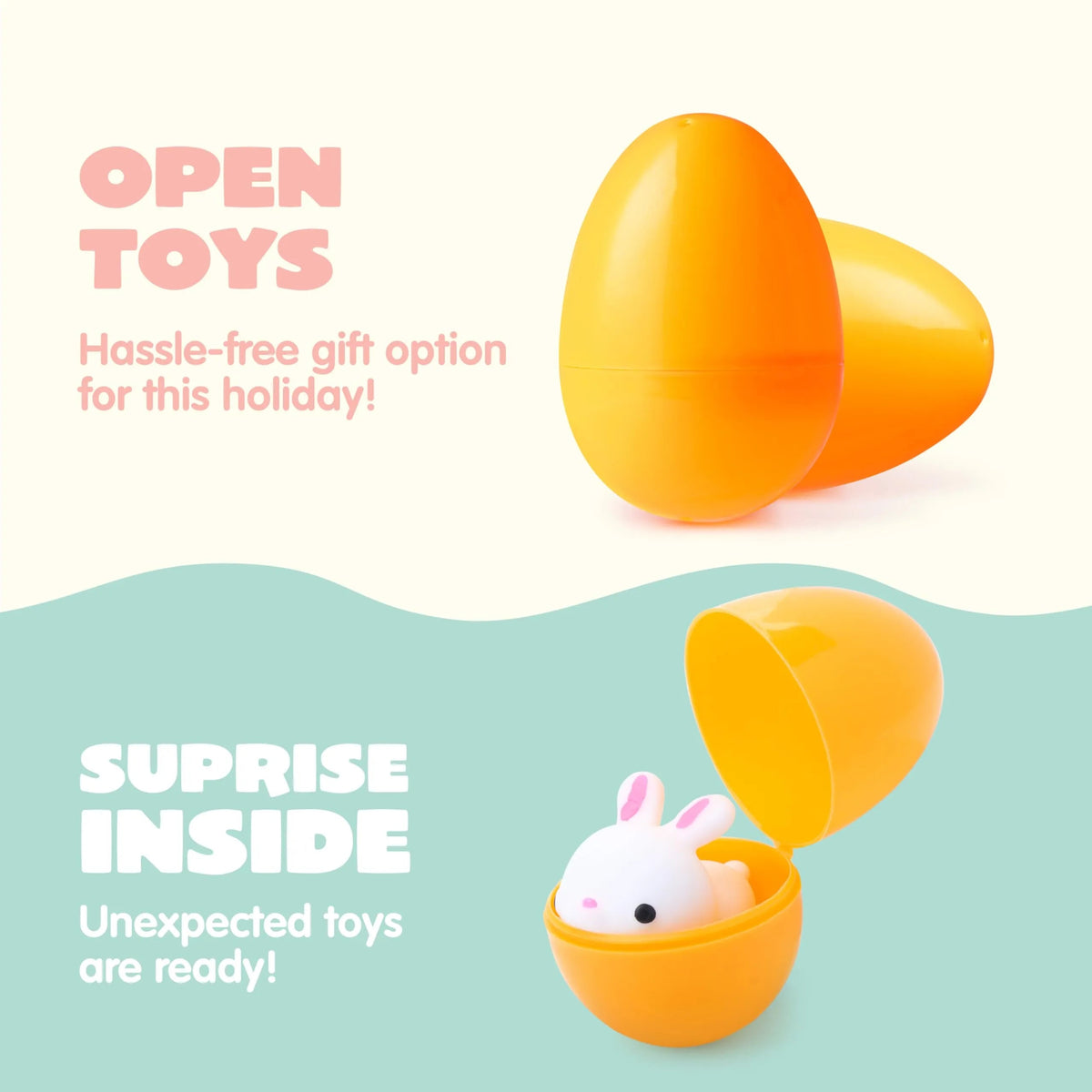 24 Prefilled Easter Eggs with Mochi and Pop Bubble Keychains for Kids Egg Hunt