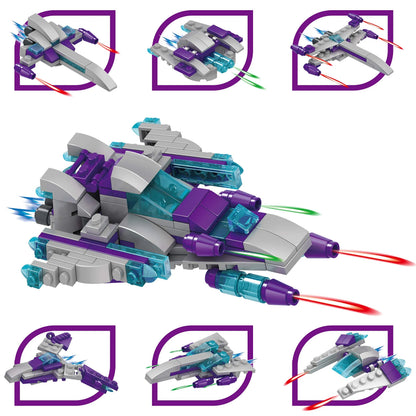 24 Prefilled Hearts with Spaceship Building Blocks and Valentine's Day Cards for Kids - Classroom Exchange Gifts