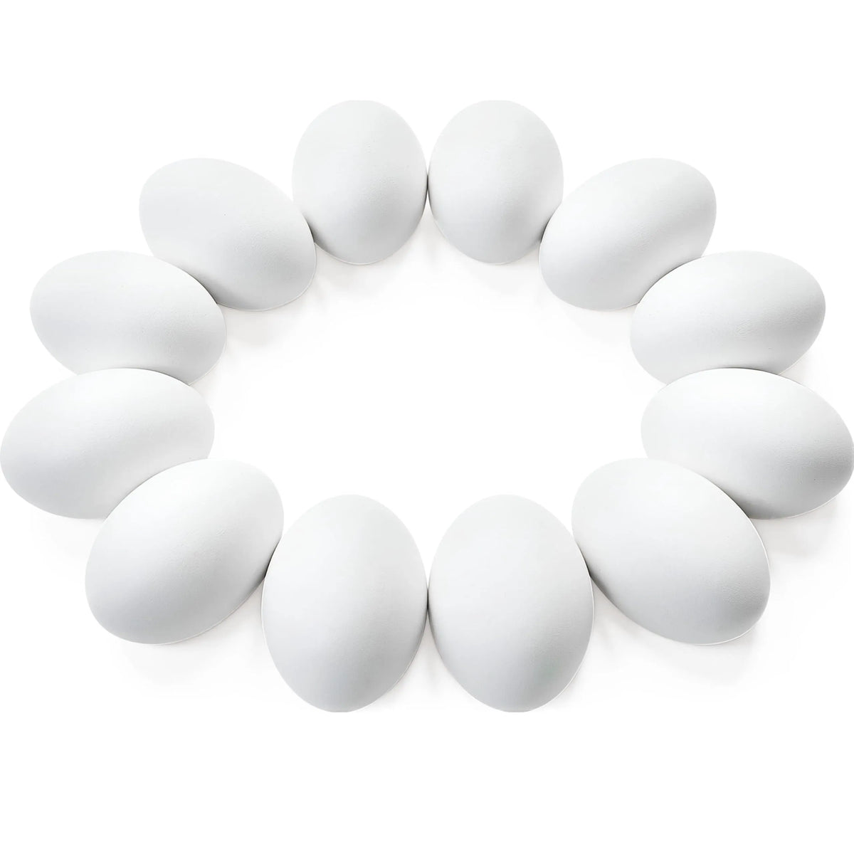 24 Unpainted White Wooden Easter Eggs for DIY Decor & Easter Hunt