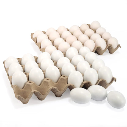 24 Unpainted White Wooden Easter Eggs for DIY Decor & Easter Hunt