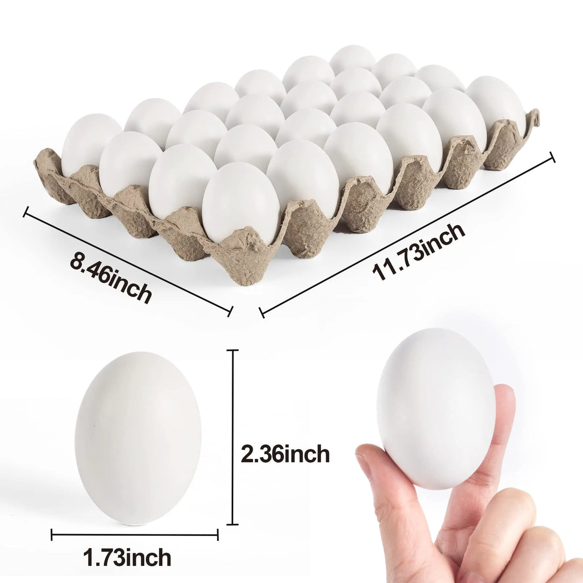 24 Unpainted White Wooden Easter Eggs for DIY Decor & Easter Hunt