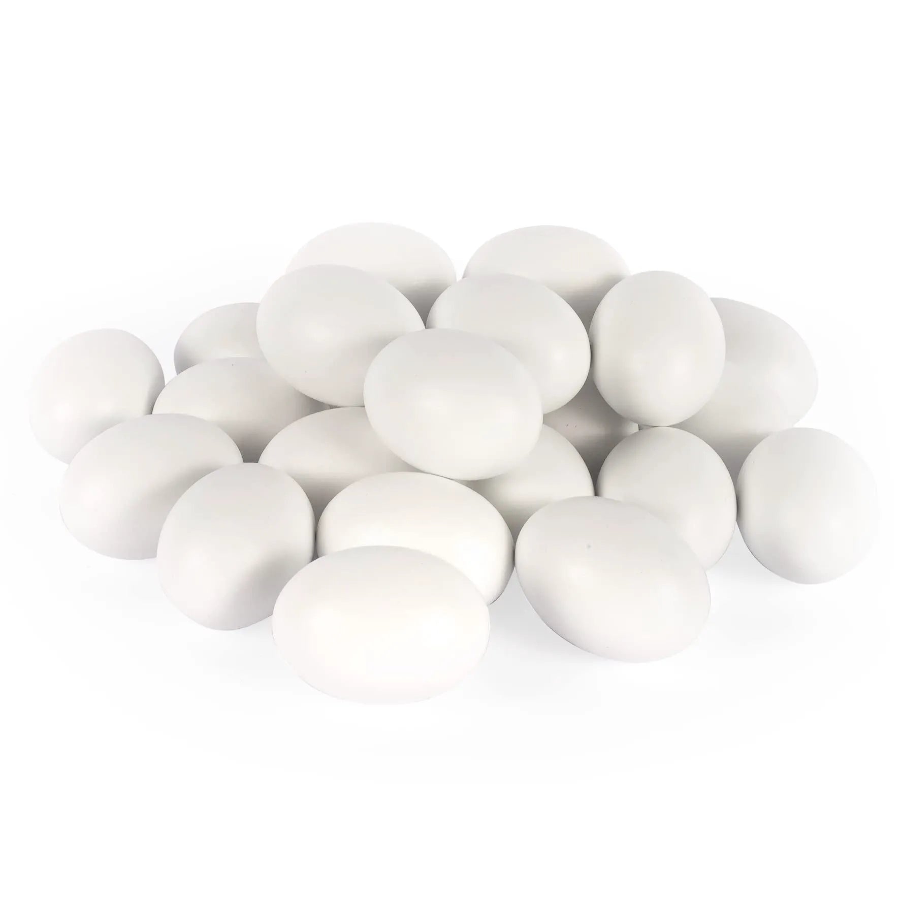 24 Unpainted White Wooden Easter Eggs for DIY Decor & Easter Hunt