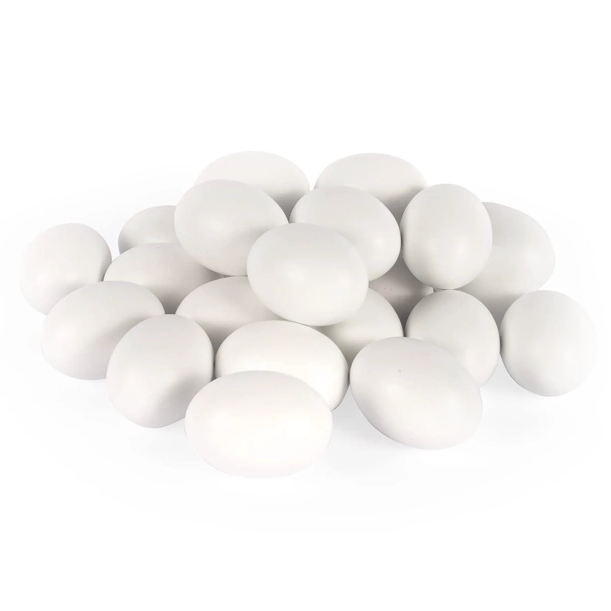 24 Unpainted White Wooden Easter Eggs for DIY Decor & Easter Hunt