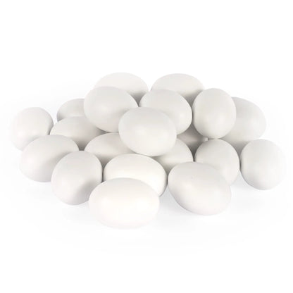 24 Unpainted White Wooden Easter Eggs for DIY Decor & Easter Hunt