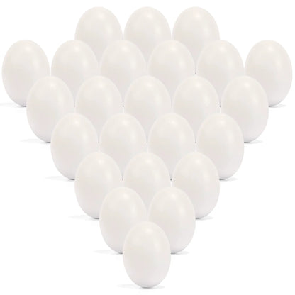 24 Unpainted White Wooden Easter Eggs for DIY Decor & Easter Hunt