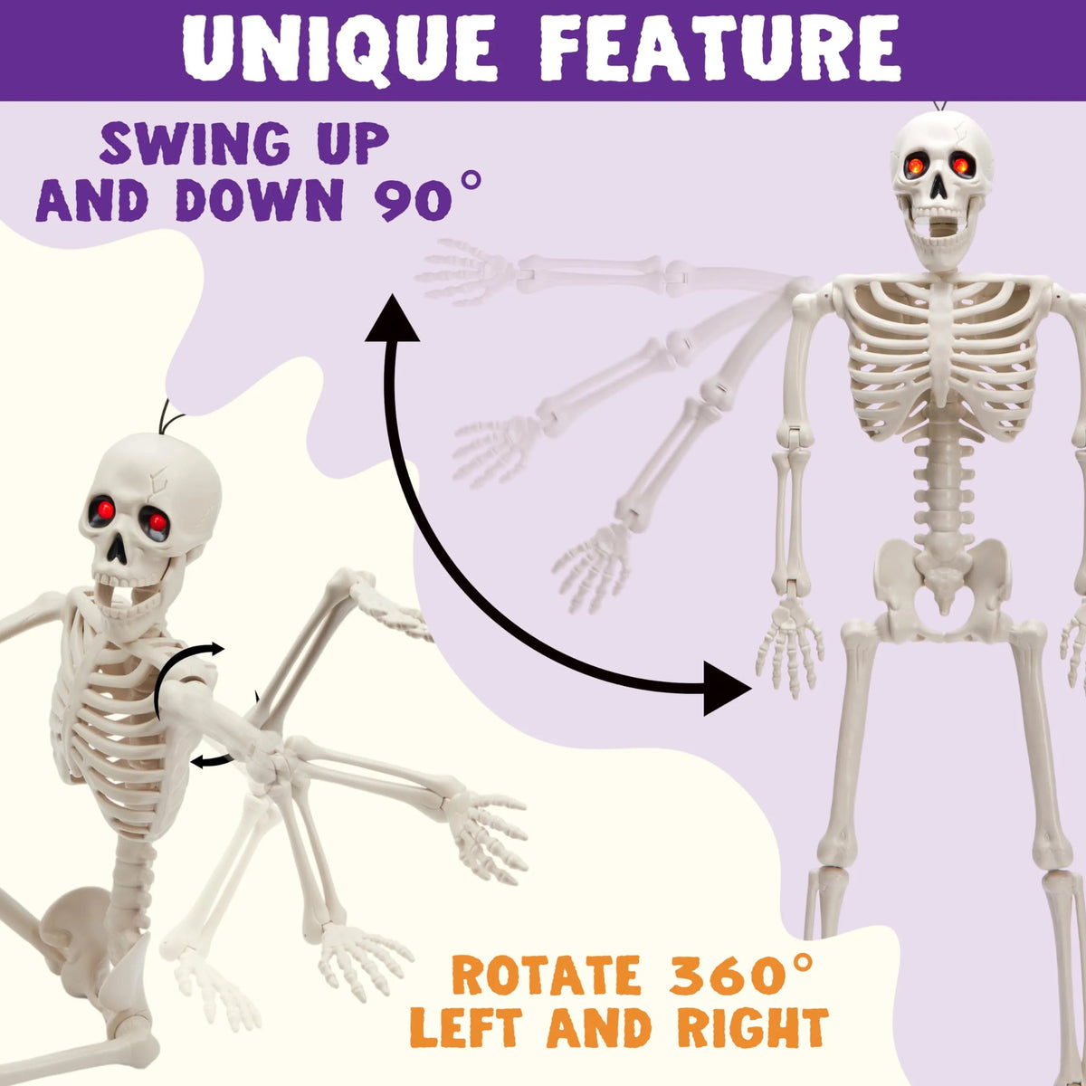 24-Inch Halloween Skeleton Full Body Plastic Bones