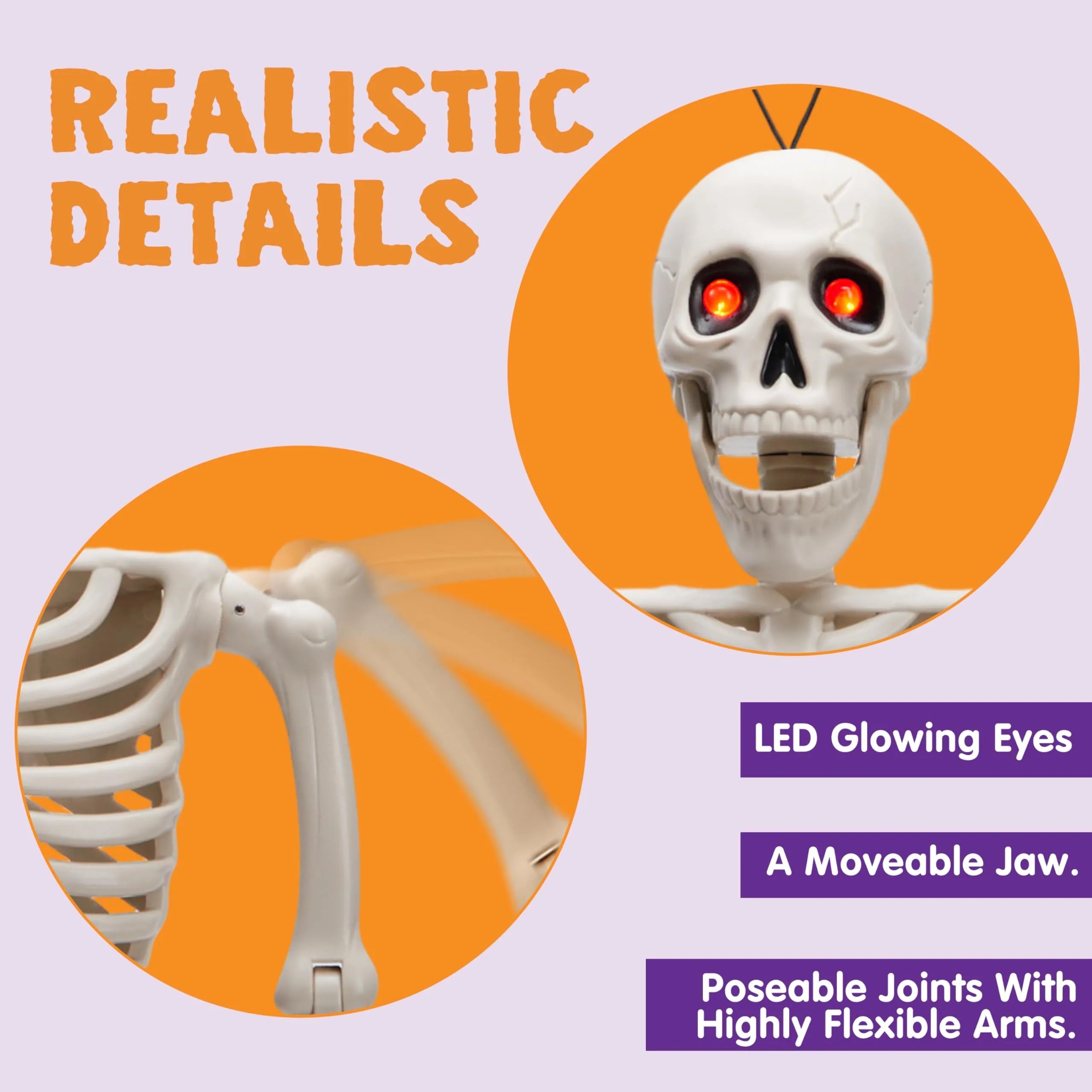 24-Inch Halloween Skeleton Full Body Plastic Bones