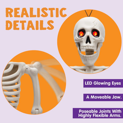 24-Inch Halloween Skeleton Full Body Plastic Bones