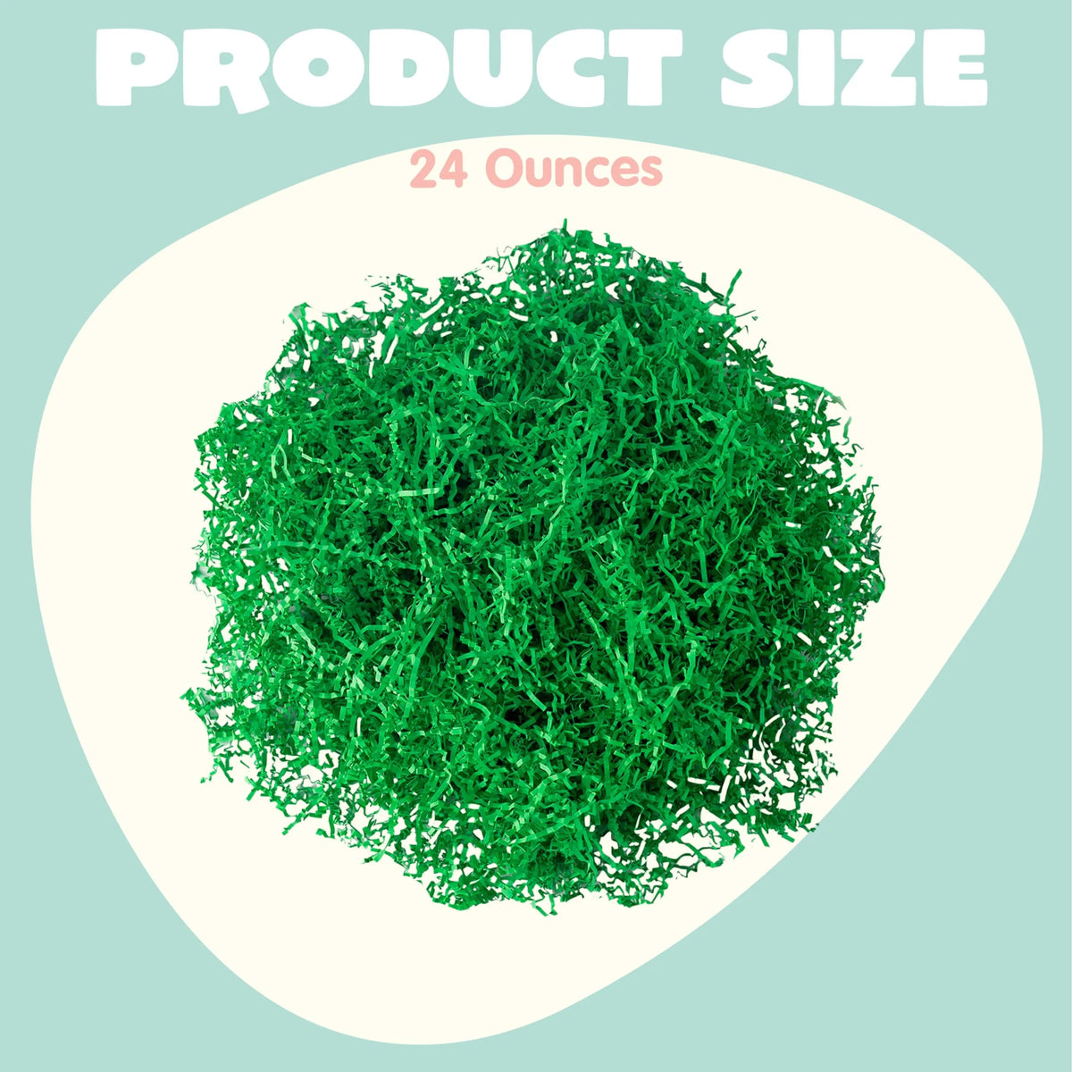 24oz (680g) Easter Dark Green Grass - Pure Dark Green Recyclable Paper Grass