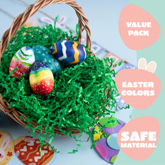 24oz (680g) Easter Dark Green Grass - Pure Dark Green Recyclable Paper Grass