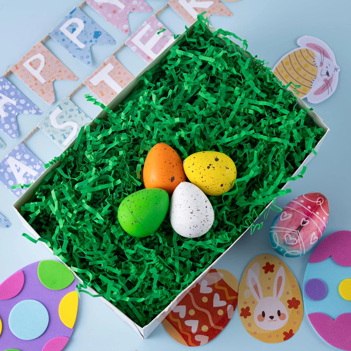 24oz (680g) Easter Dark Green Grass - Pure Dark Green Recyclable Paper Grass