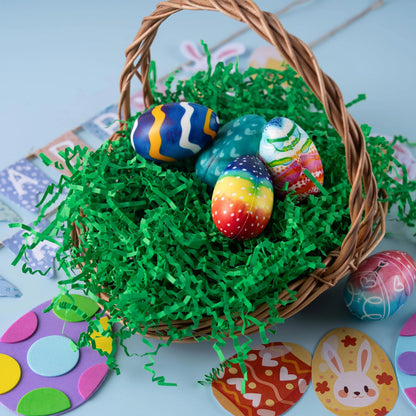 24oz (680g) Easter Dark Green Grass - Pure Dark Green Recyclable Paper Grass