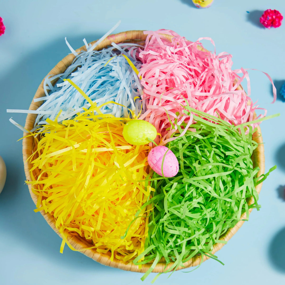 24oz (680g) Multicolor Rainbow Easter Grass, Recyclable Paper Grass Shred in Pastel Colors
