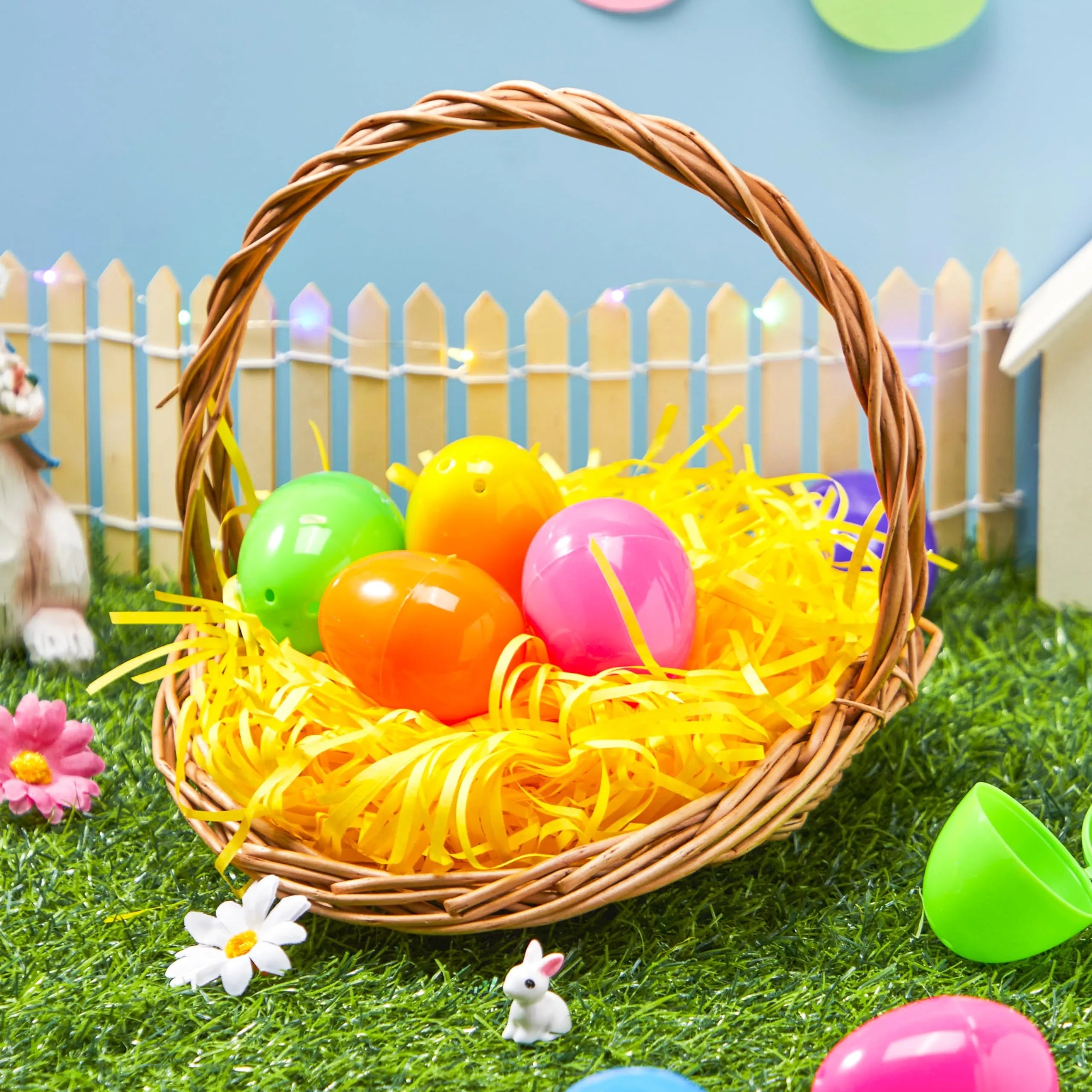 24oz (680g) Multicolor Rainbow Easter Grass, Recyclable Paper Grass Shred in Pastel Colors