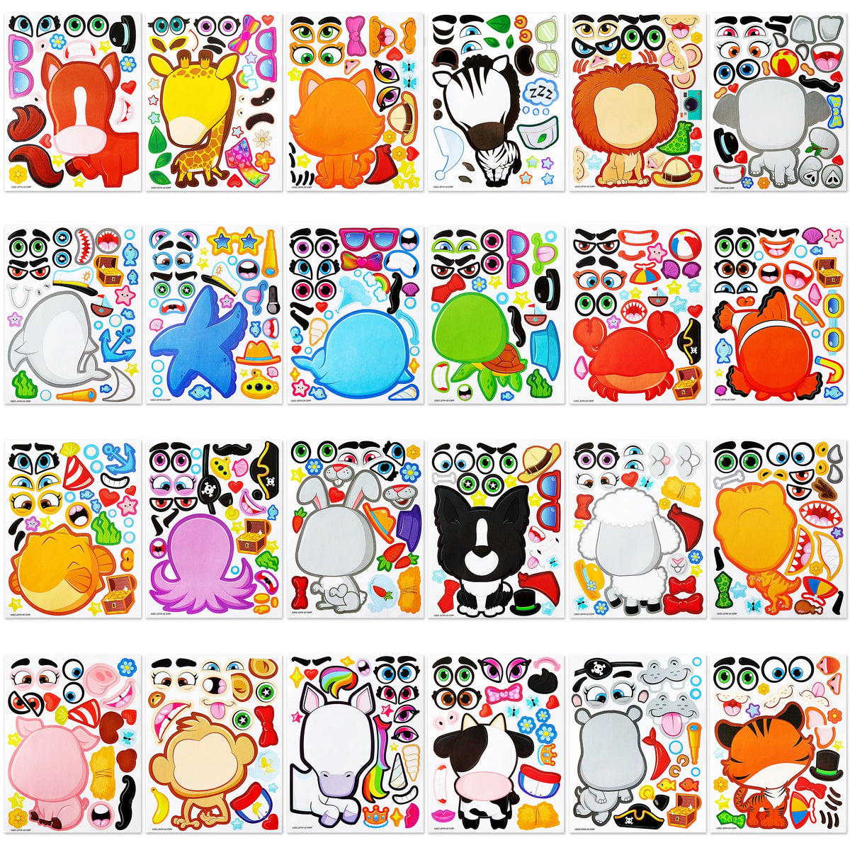 24 Make-a-Face Sticker Sheets