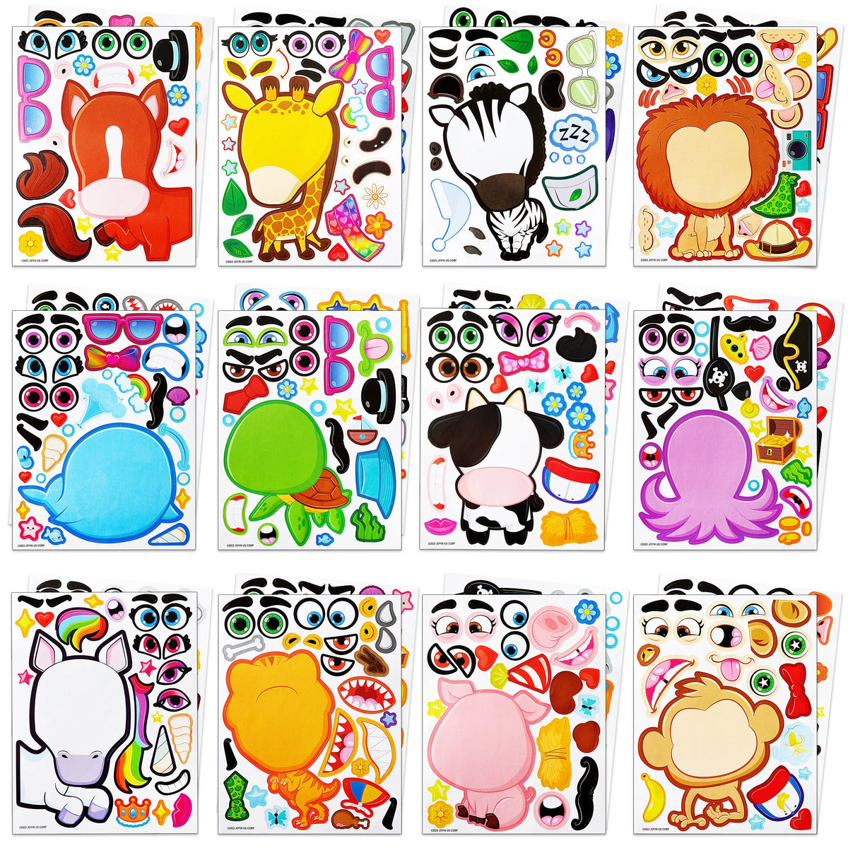 24 Make-a-Face Sticker Sheets