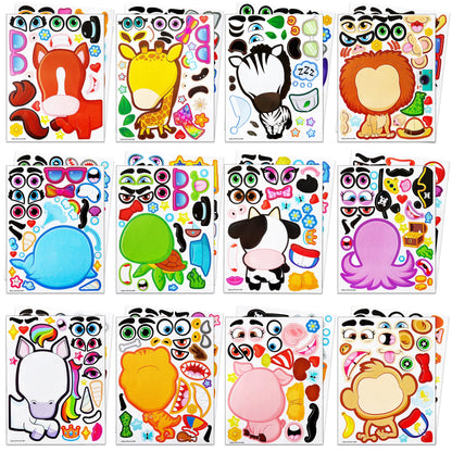24 Make-a-Face Sticker Sheets