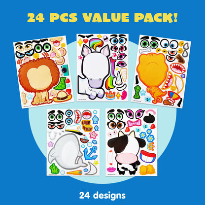 24 Make-a-Face Sticker Sheets
