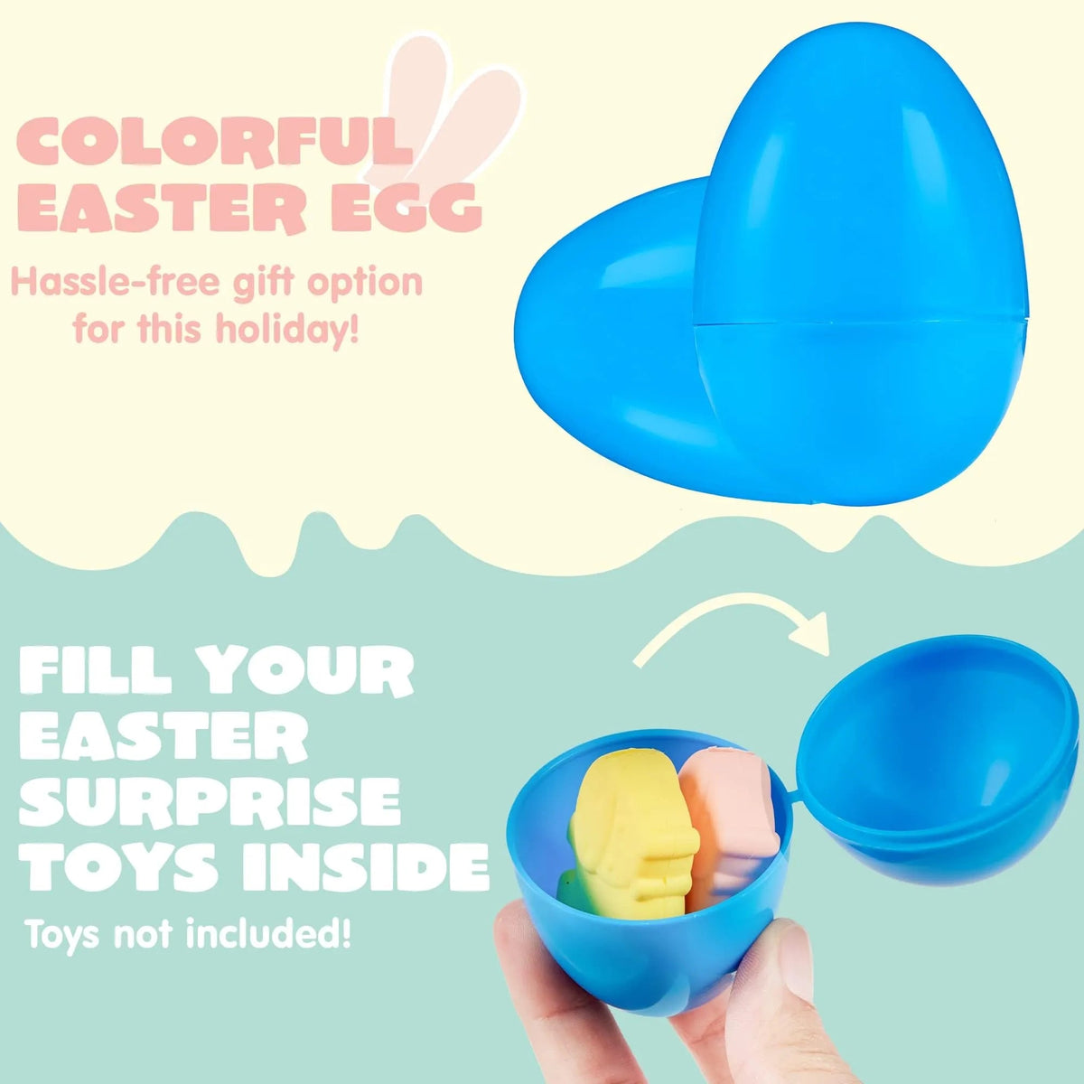 264Pcs 3.15in Colorful Plastic Easter Egg Shells