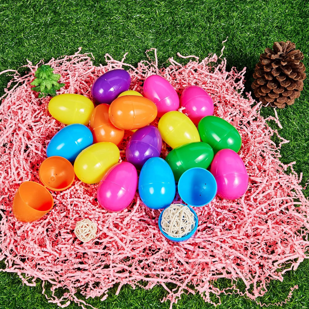 264Pcs 3.15in Colorful Plastic Easter Egg Shells