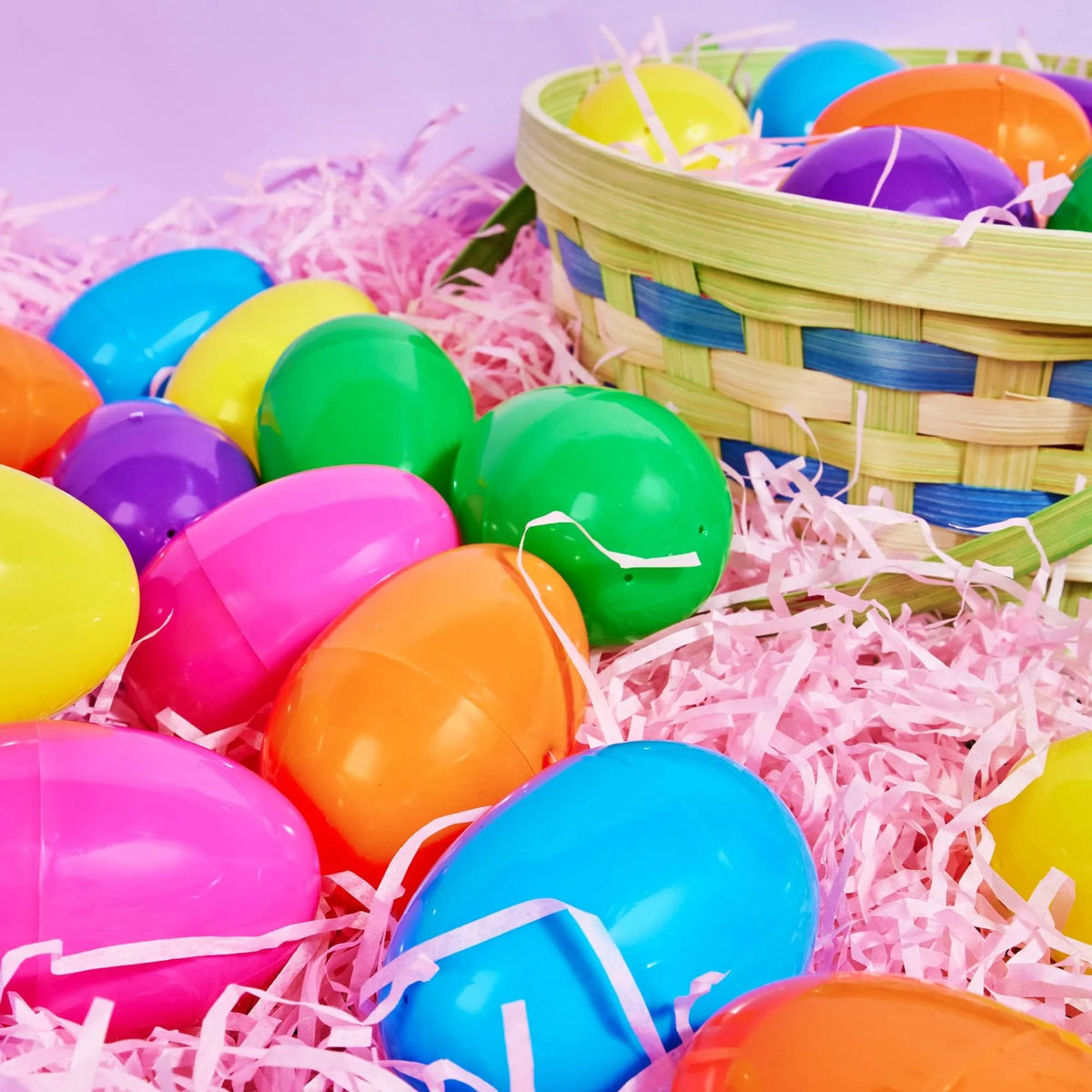 264Pcs 3.15in Colorful Plastic Easter Egg Shells