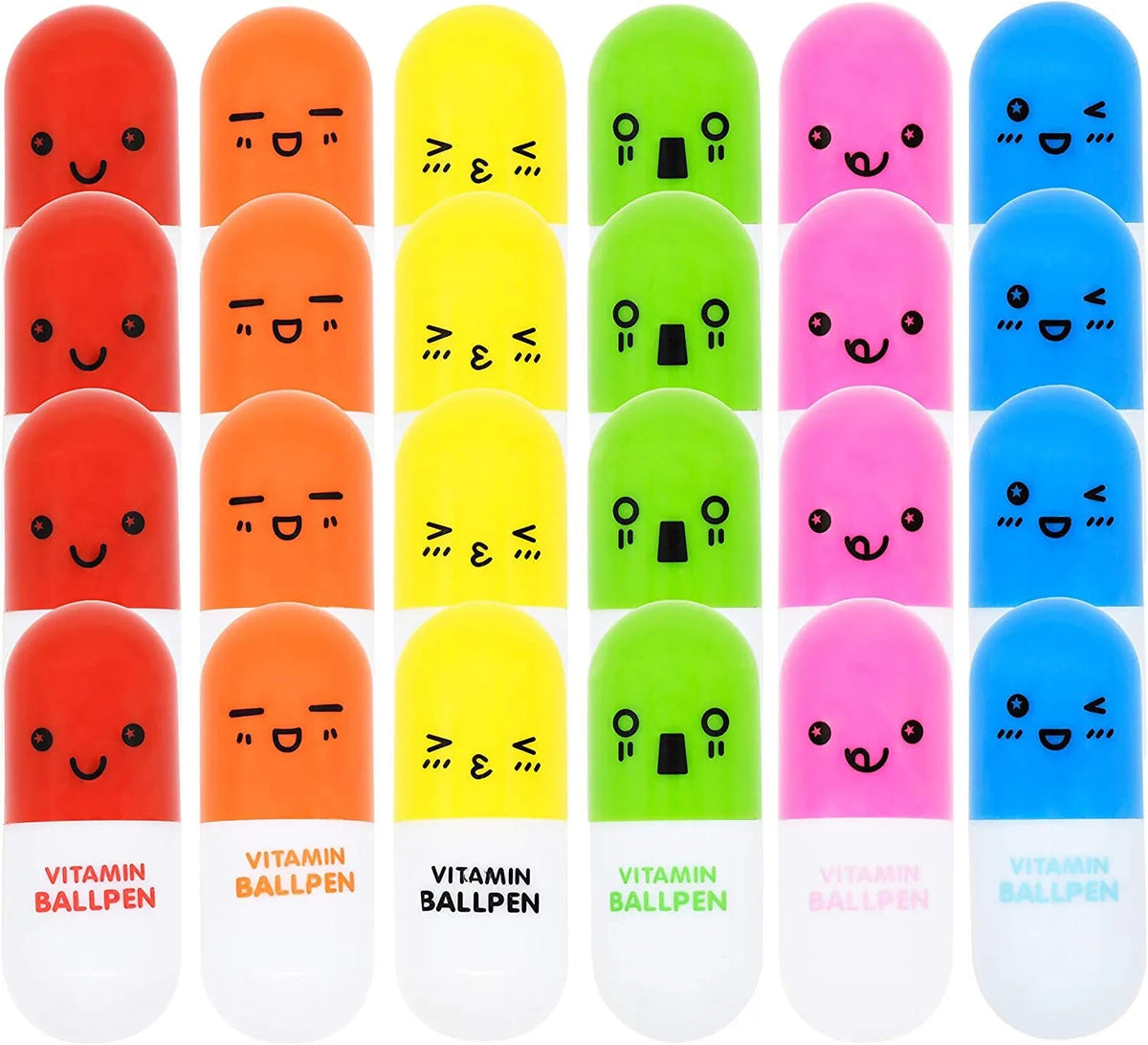 28-Piece Pill-Shaped Pen Set with Valentine's Day Cards for Kids' Classroom Exchange