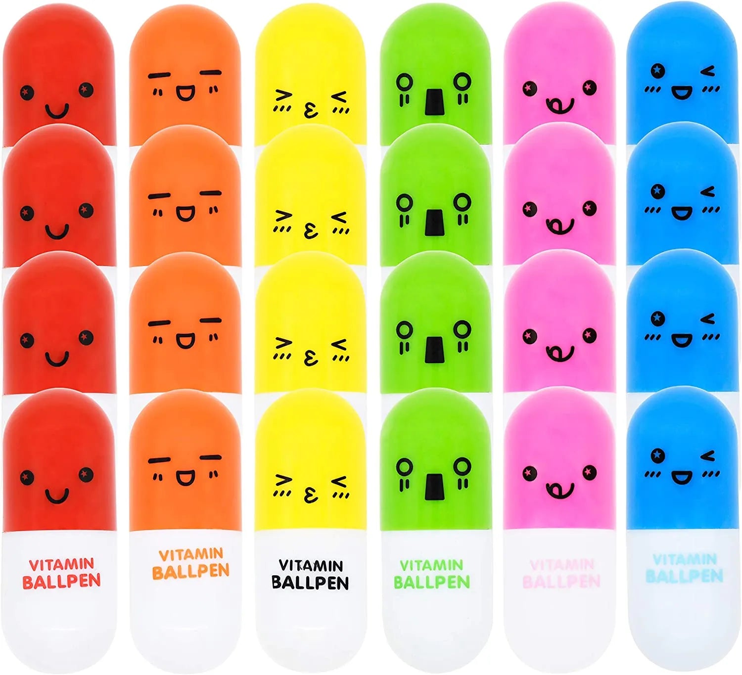 28-Piece Pill-Shaped Pen Set with Valentine's Day Cards for Kids' Classroom Exchange
