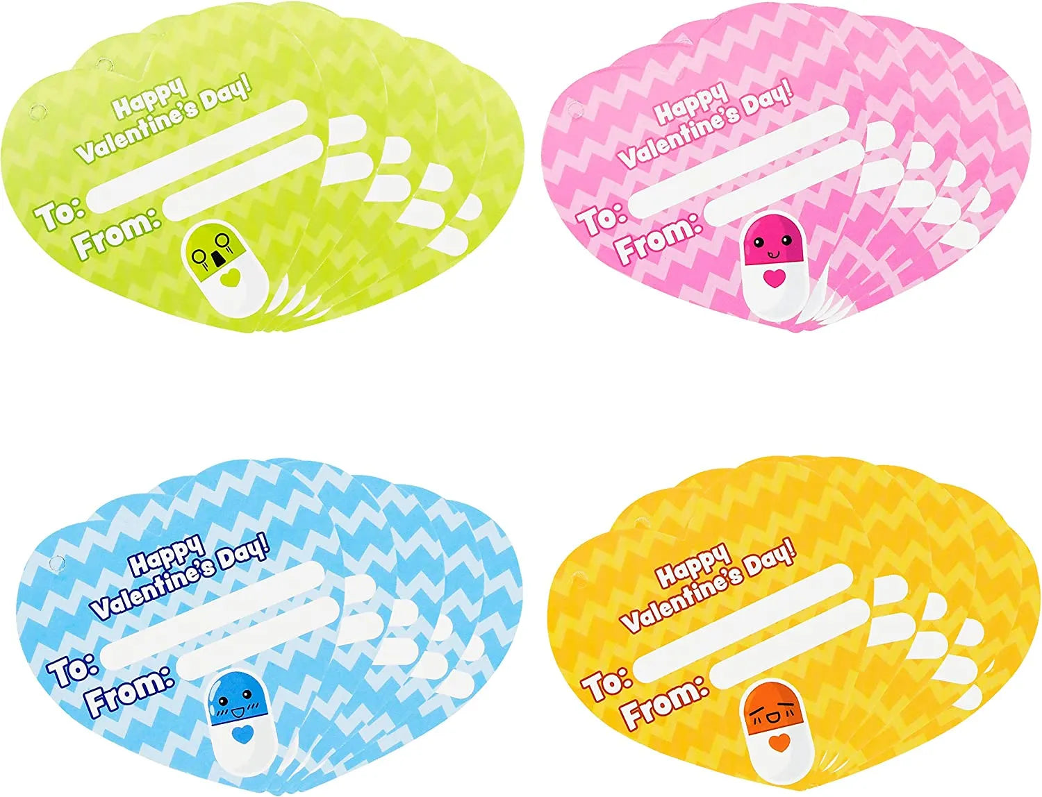 28-Piece Pill-Shaped Pen Set with Valentine's Day Cards for Kids' Classroom Exchange