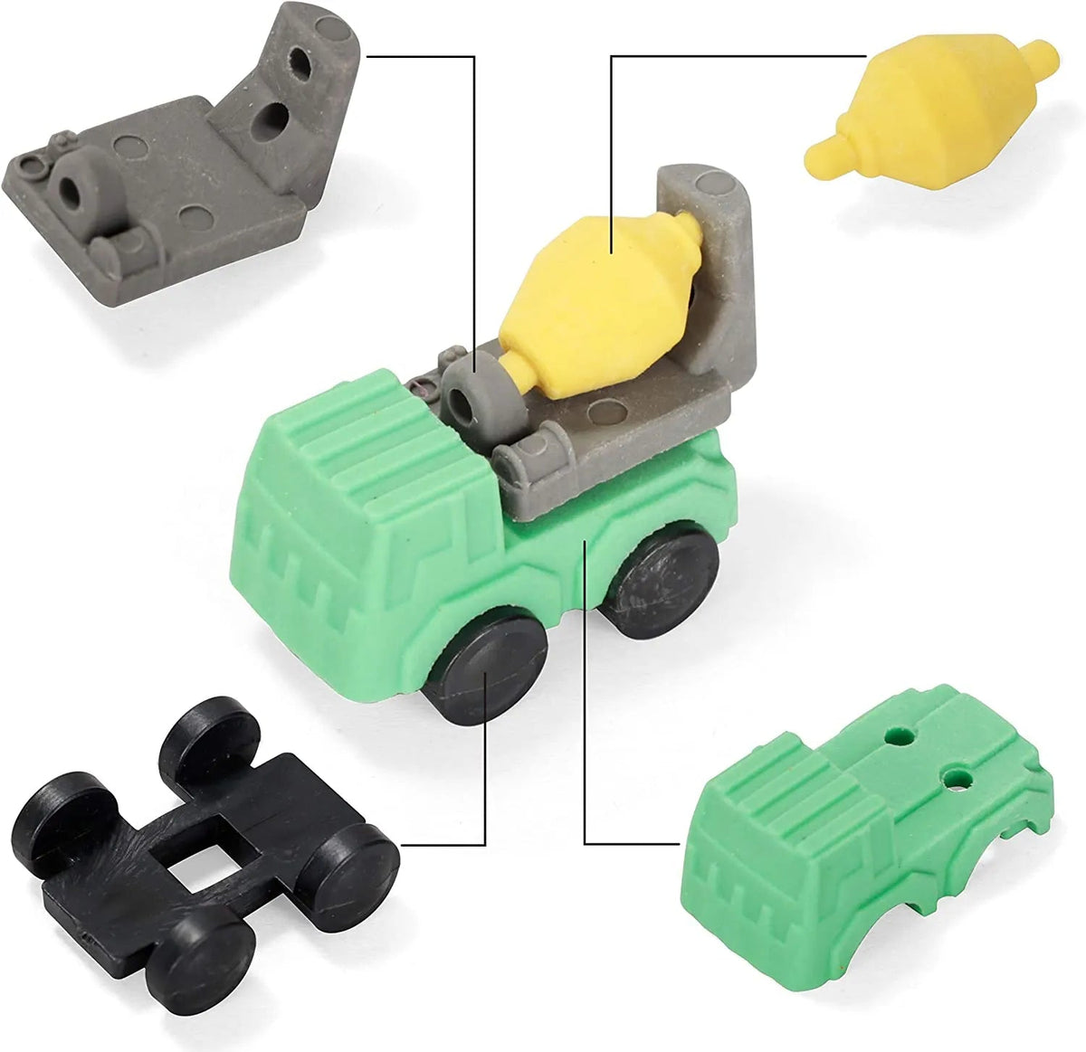 28-Piece Vehicle Eraser Set with Valentine's Day Cards for Kids Classroom Exchange Gifts