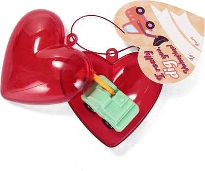 28-Piece Vehicle Eraser Set with Valentine's Day Cards for Kids Classroom Exchange Gifts
