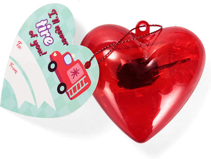 28-Piece Vehicle Eraser Set with Valentine's Day Cards for Kids Classroom Exchange Gifts