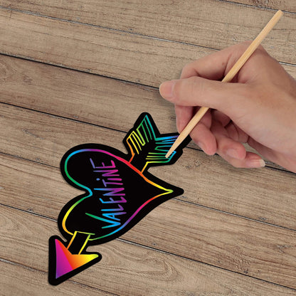 28 Sets of Valentine's Day Scratch Paper for Kids