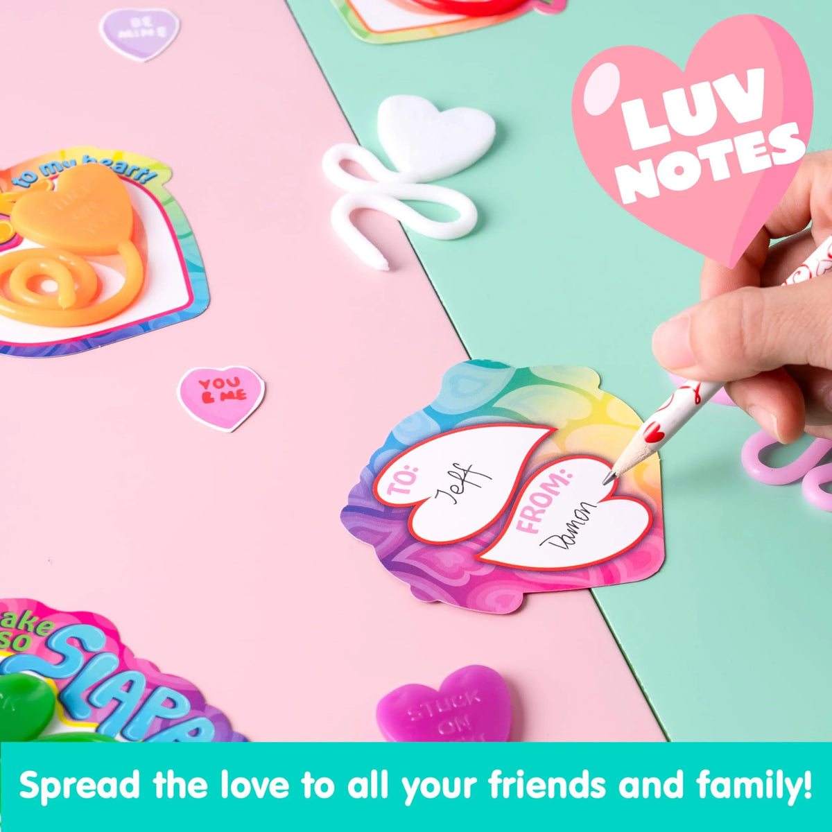 28 Pack Valentine's Day Sticky Heart Toys for Kids Classroom Exchange