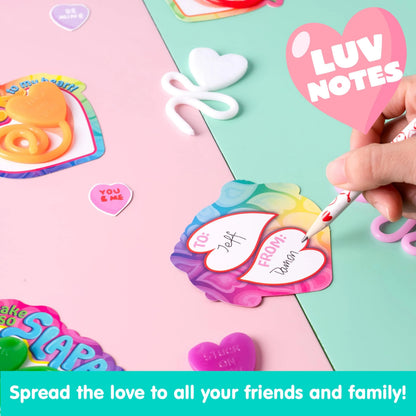 28 Pack Valentine's Day Sticky Heart Toys for Kids Classroom Exchange