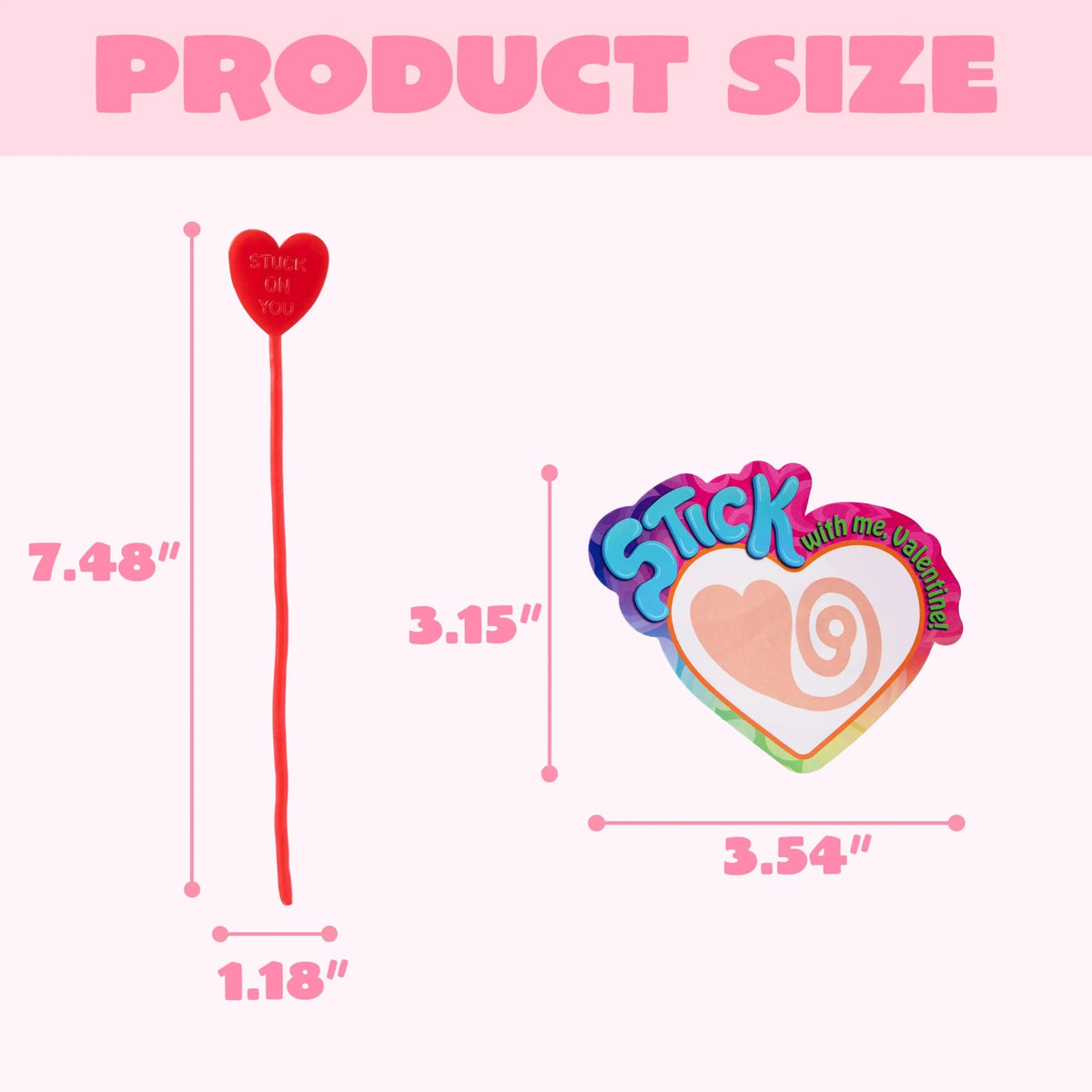 28 Pack Valentine's Day Sticky Heart Toys for Kids Classroom Exchange