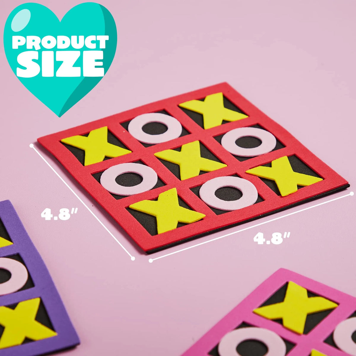 28 Pack Valentine's Day Gift Cards with Foam Tic-Tac-Toe Mini Board Game Toys