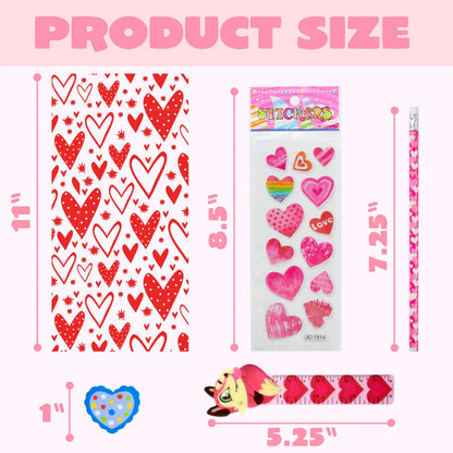 28-Pack Valentine's Day Stationery Set for Kids
