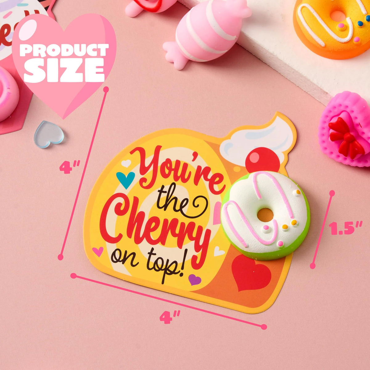 28 Packs Valentine's Day Cards with Candy Mochi Squishy Toys for Kids Classroom Exchange