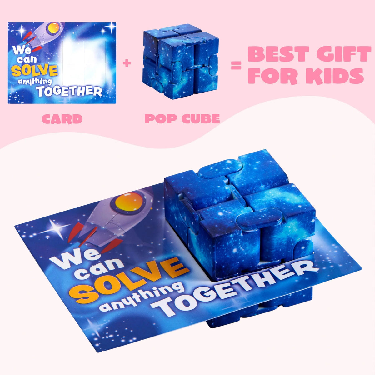 28 Packs Valentine's Day Gift Cards with Infinity Magic Cube Stress Relief Fidget Toys