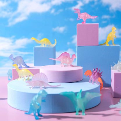 28 Pack Valentine's Day Cards with Glow-in-the-Dark Dinosaur Toys for Kids Classroom Exchange Prizes