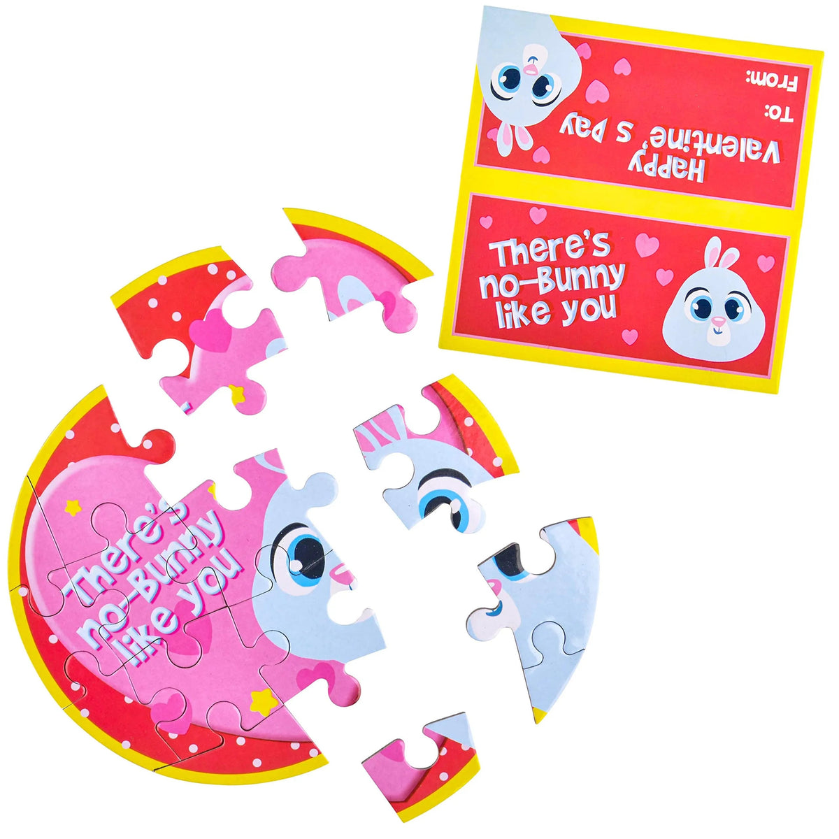 28-Piece Animal Jigsaw Puzzle Set with Valentine's Day Cards for Kids - Classroom Exchange Gifts