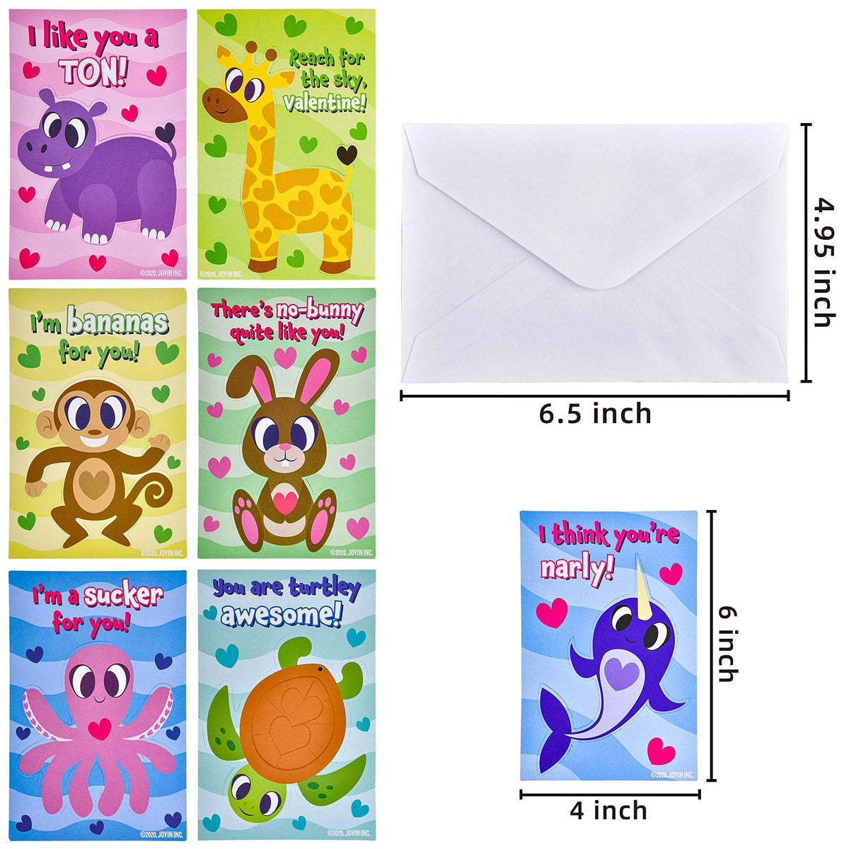 28 Animal Scratch-Off Cards with Sticks and White Envelopes