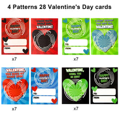 28 Pcs Valentine's Day Spinner Cards for Kids - Classroom Exchange Gifts