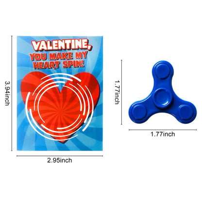 28 Pcs Valentine's Day Spinner Cards for Kids - Classroom Exchange Gifts