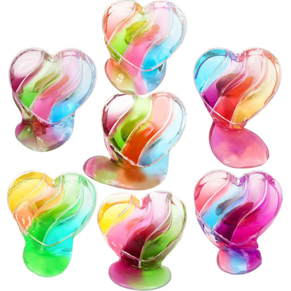 28-Piece Heart-Shaped Multicolor Slime Set with Stickers