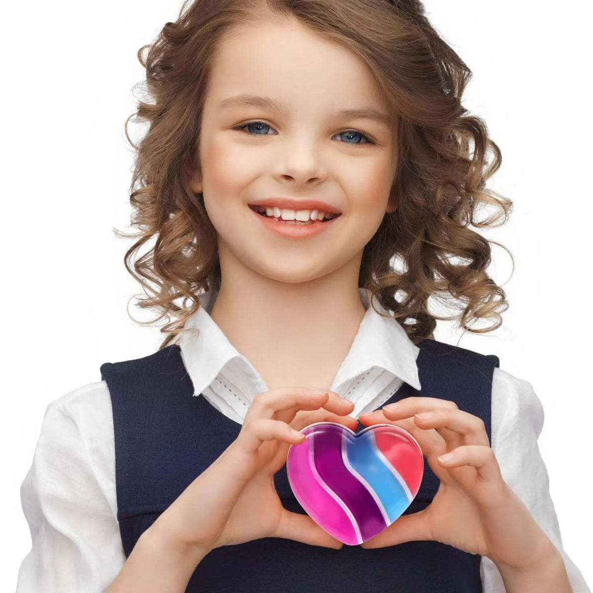 28-Piece Heart-Shaped Multicolor Slime Set with Stickers