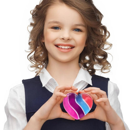 28-Piece Heart-Shaped Multicolor Slime Set with Stickers
