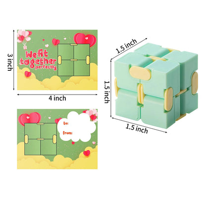 28-Pack Infinity Cube with Valentine's Day Cards for Classroom Exchange