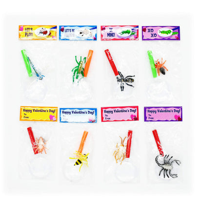 28-Piece Insect Toy Set with Valentine's Day Cards for Kids - Classroom Exchange Gifts