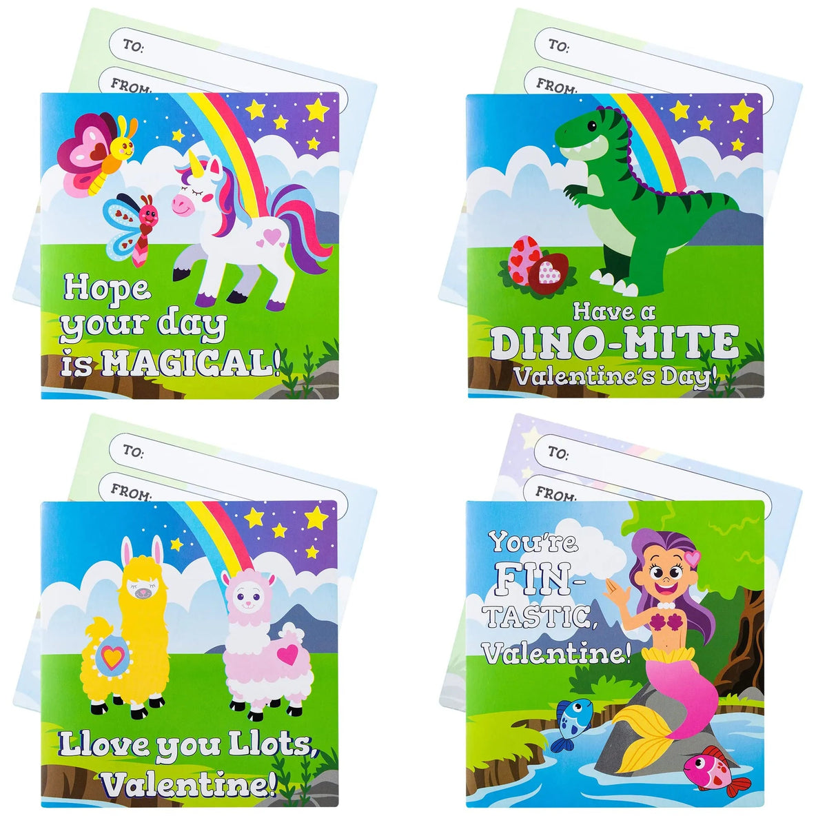 28Pcs Kids Valentine's Day Cards with Stickers - Classroom Exchange Gifts